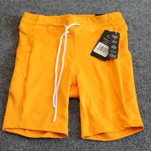 Gold Nation GN Activewear Shorts Womens Small Yellow High Waisted‎ Pockets